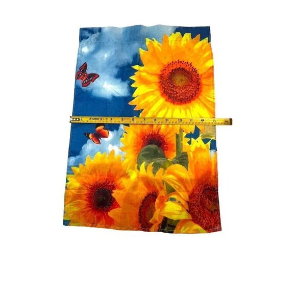 Spring Sunflower Small Garden Flag Monarch Butterflies Welcome Summer 13”X 18.5” - Picture 4 of 5